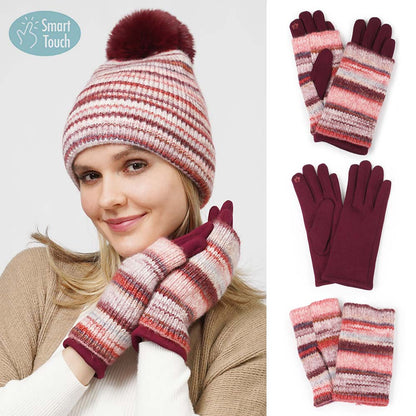 3 in 1 Multi Colored Touch Smart Gloves