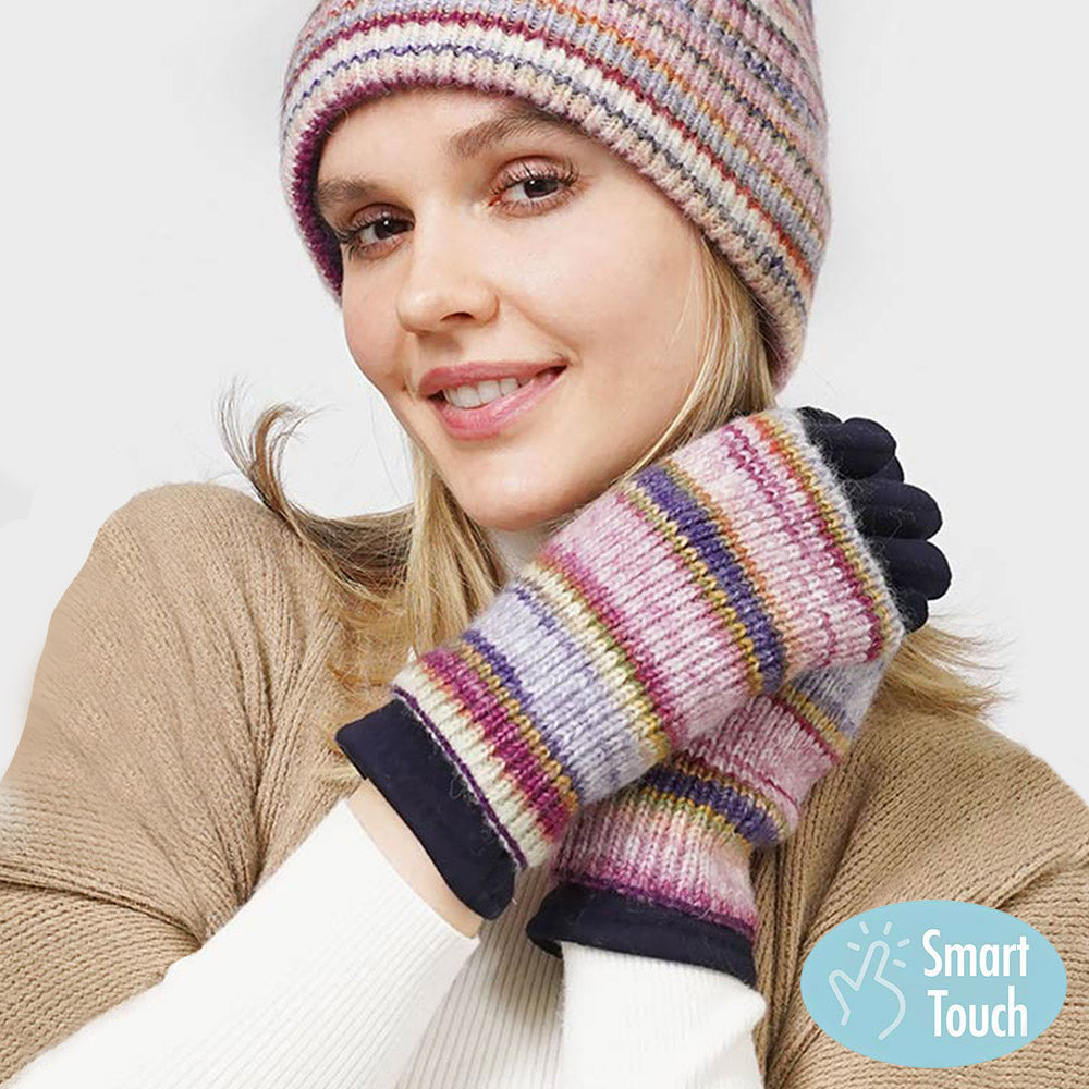 3 in 1 Multi Colored Touch Smart Gloves