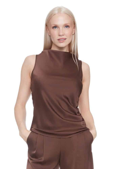 Veronica Belize Satin Sleeveless Top