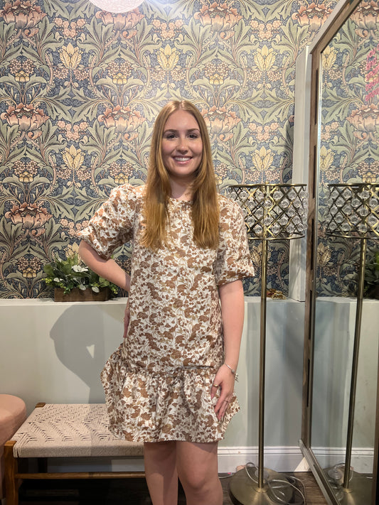 Voy Tan Floral Dress # 28