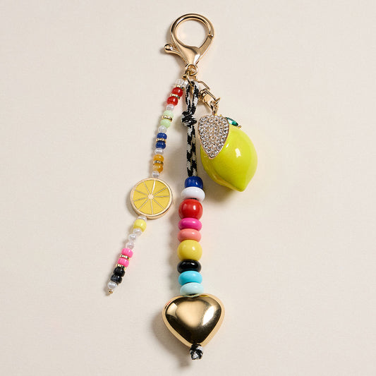 Lemon Charm Beaded Bag Charm/ Key Chain