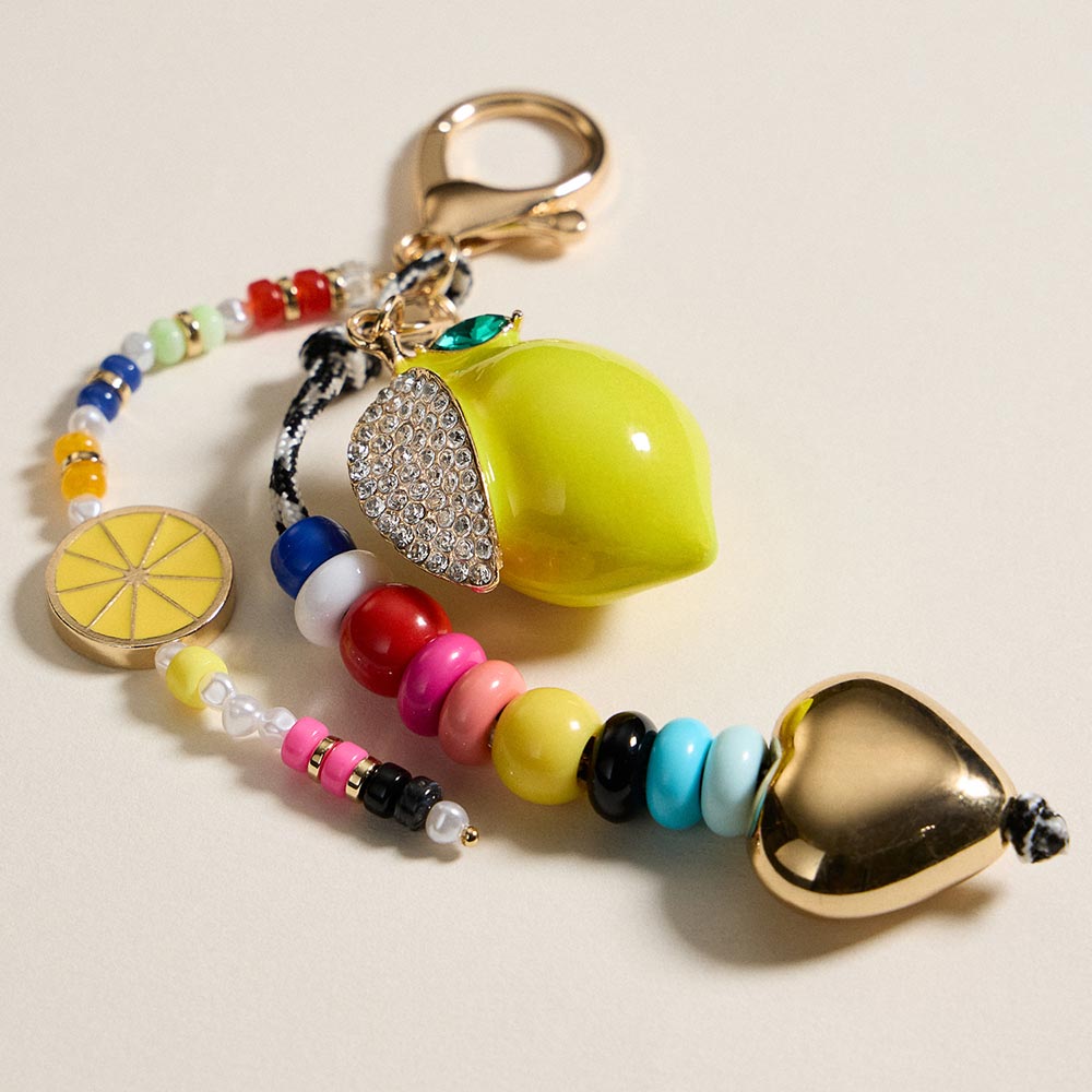 Lemon Charm Beaded Bag Charm/ Key Chain