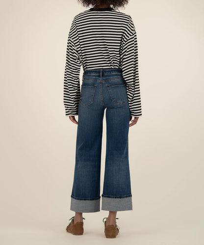 Kut from the Kloth Meg High Rise Wide Leg Roll Up