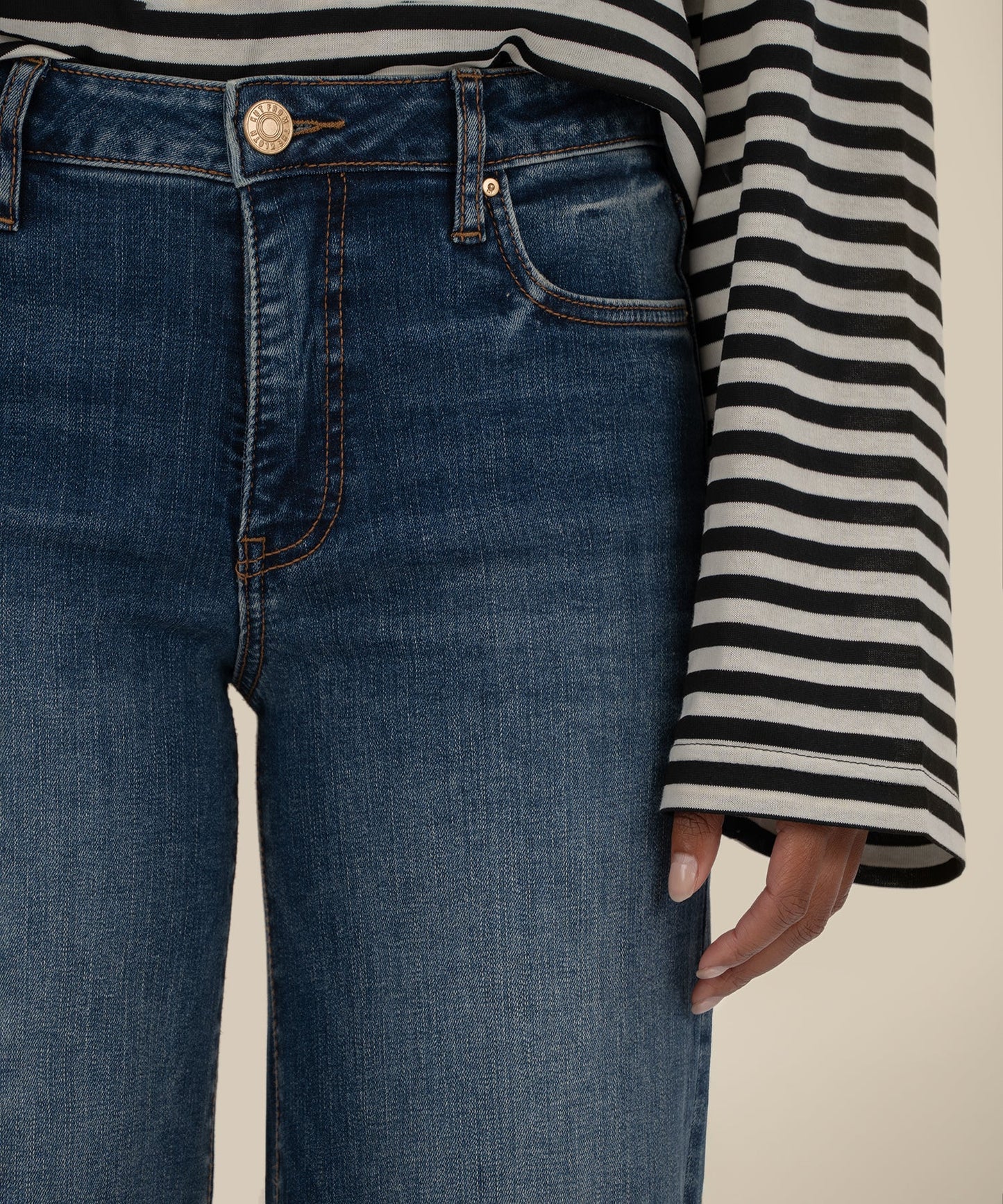 Kut from the Kloth Meg High Rise Wide Leg Roll Up