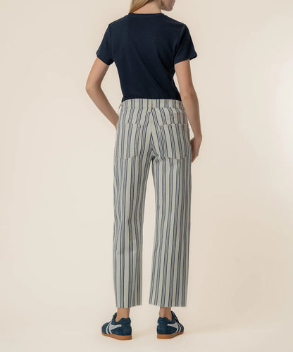 Kut from the Kloth Gwen Stripe Twill High Rise Wide Straight Leg