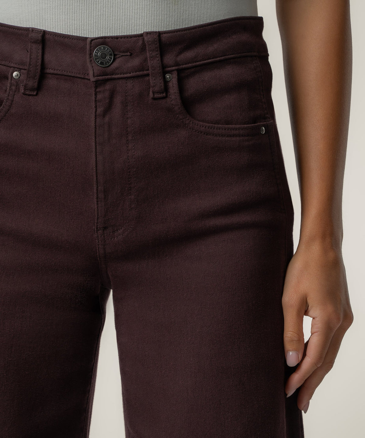 Kut from Kloth Maya High Rise Wide Leg -Raisin