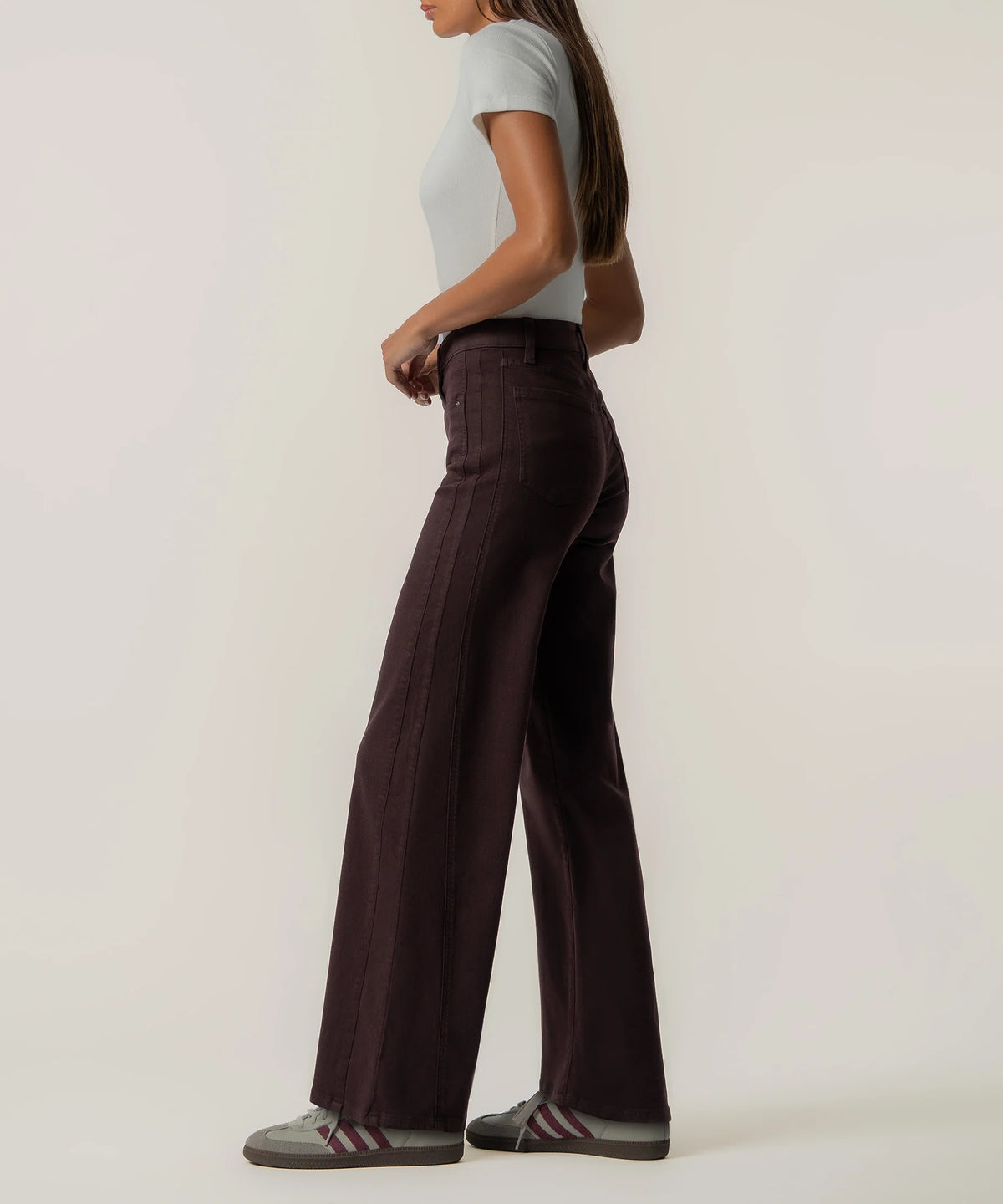 Kut from Kloth Maya High Rise Wide Leg -Raisin