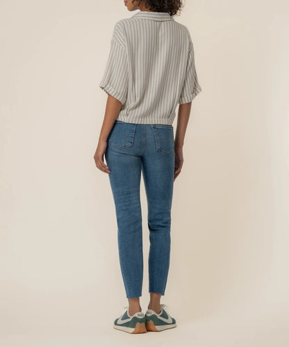 Kut from the Kloth Donna Rolled Sleeve Top