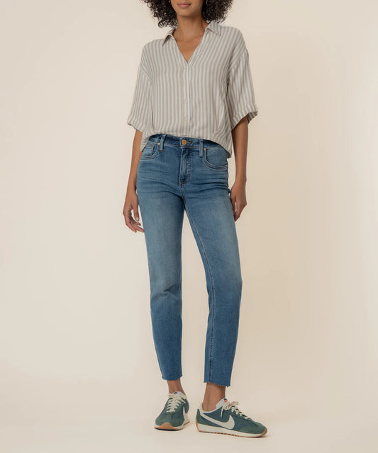 Kut from the Kloth Donna Rolled Sleeve Top