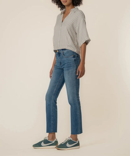 Kut from the Kloth Donna Rolled Sleeve Top