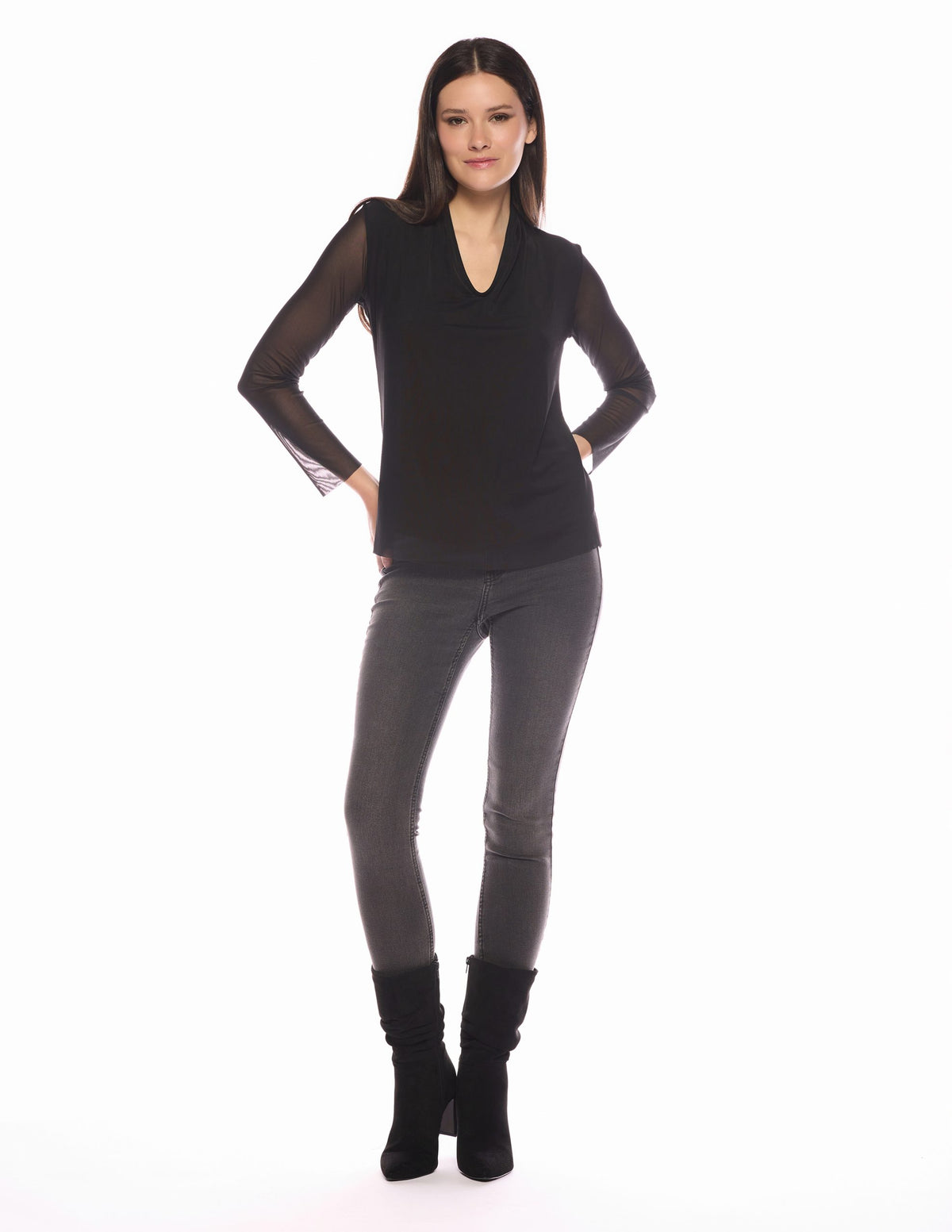 Viereck V-Neck Mesh Top