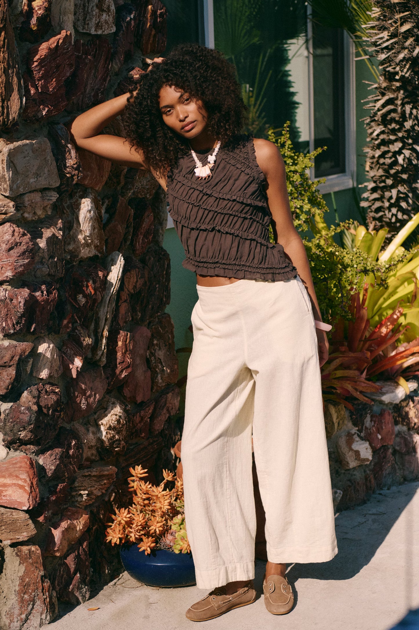 Free People Demi Cotton Linen Pant