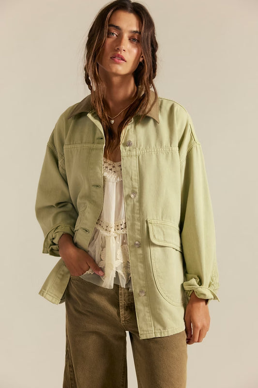Free People Lemon Oversized Denim Jacket