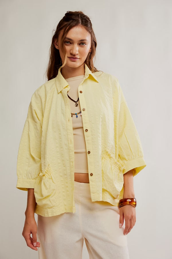 Free People Just Like Me Seersucker Shirt