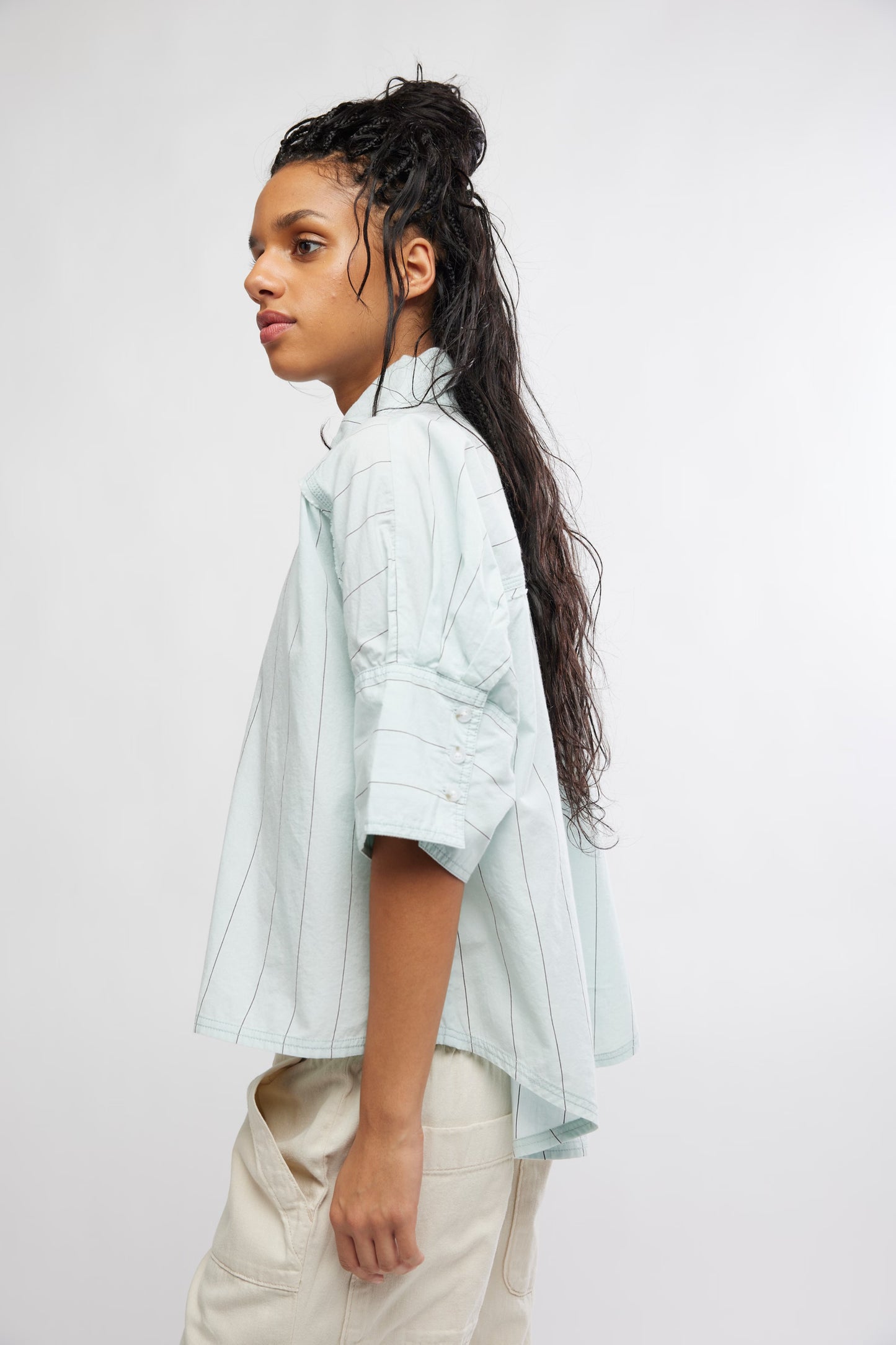 Free People Seaside Cotton Stripe Shirt