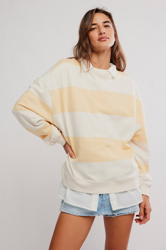 Free People Classic Stripe Oversize Crewneck