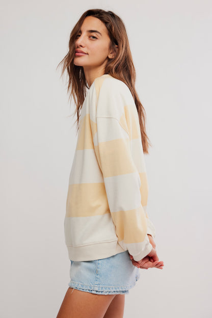 Free People Classic Stripe Oversize Crewneck