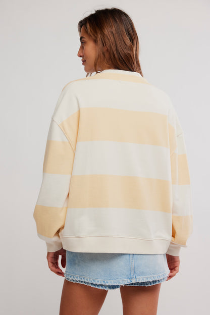 Free People Classic Stripe Oversize Crewneck
