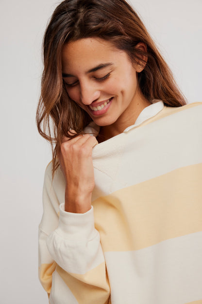 Free People Classic Stripe Oversize Crewneck