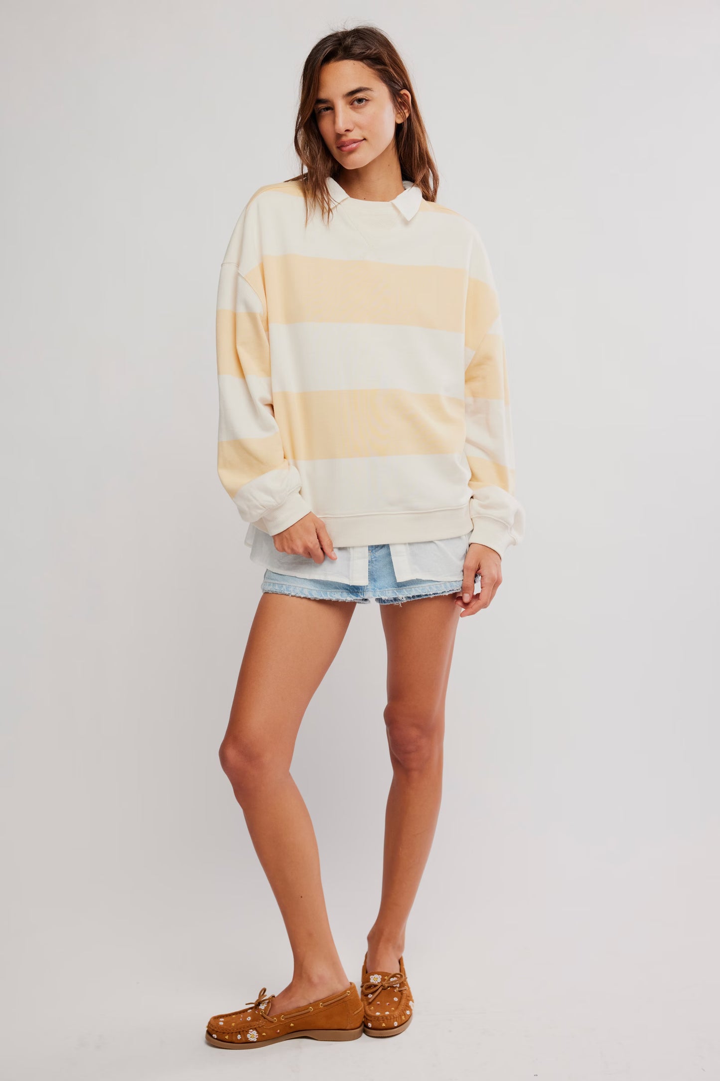 Free People Classic Stripe Oversize Crewneck