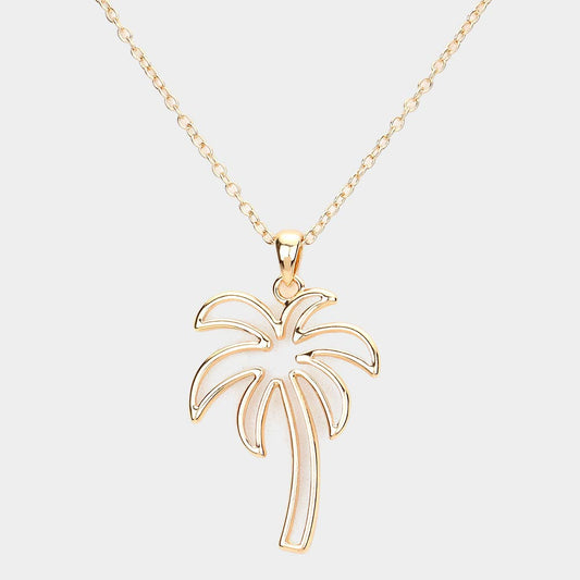 Palm Tree Cutout Necklace