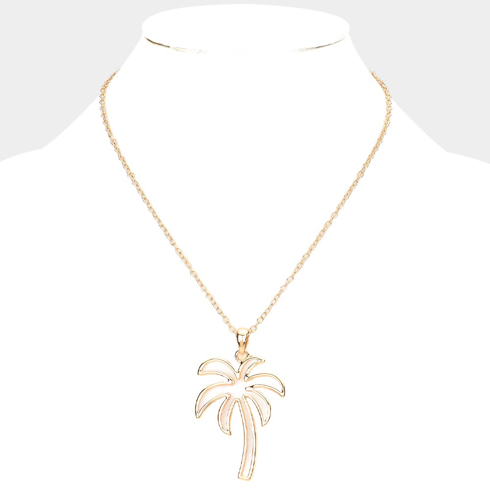 Palm Tree Cutout Necklace