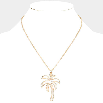 Palm Tree Cutout Necklace