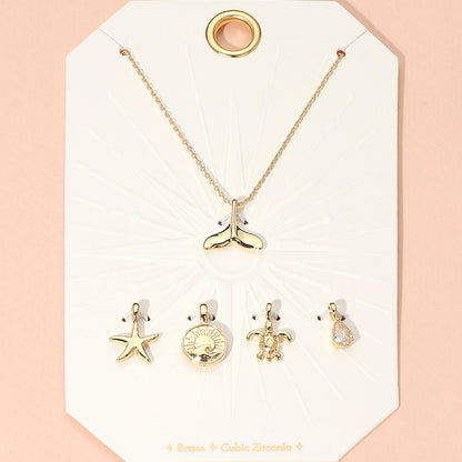 Multi Charms Necklace Set