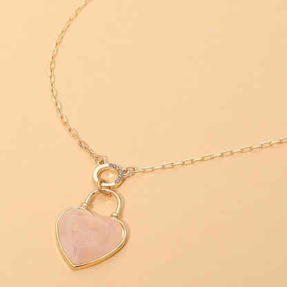 Heart Stone Pendant Necklace