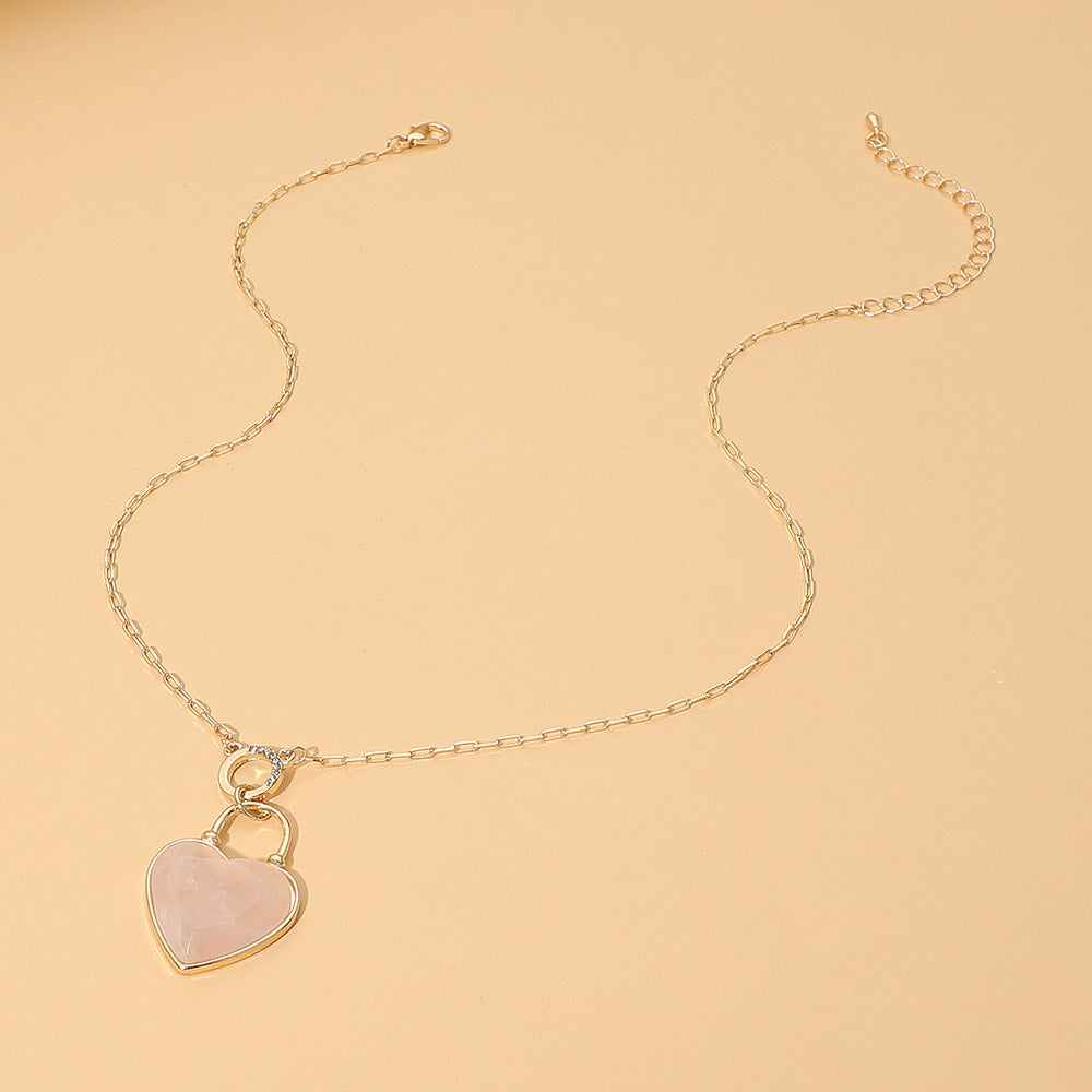 Heart Stone Pendant Necklace