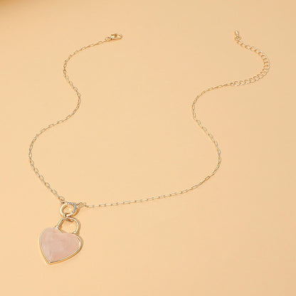 Heart Stone Pendant Necklace