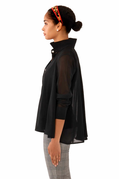 Gretchen Scott Chiffon Seamed Top