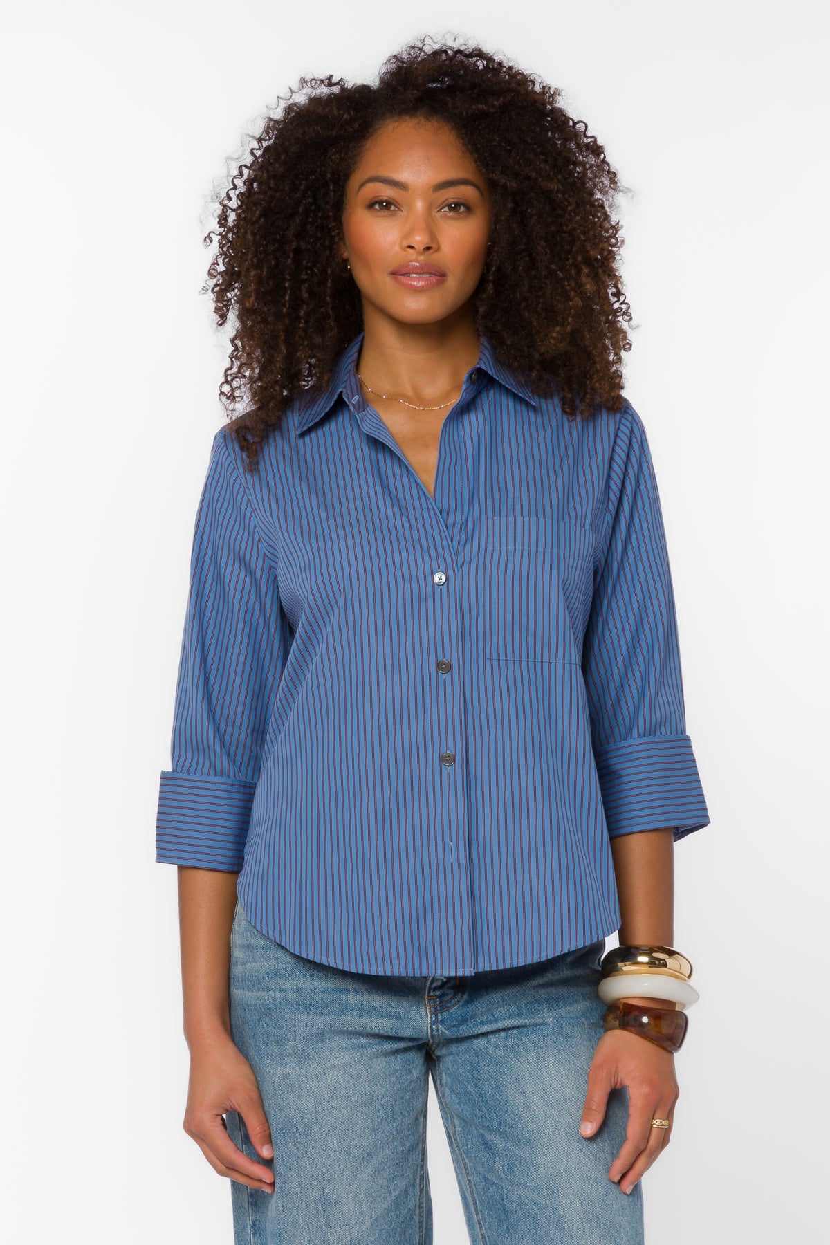 Velvet Heart Valencia Stripe Cotton Shirt