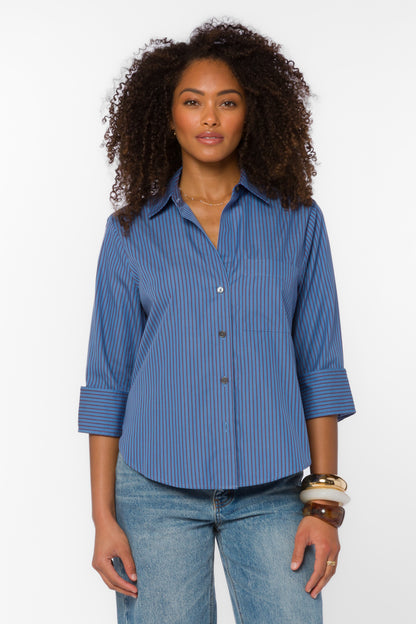 Velvet Heart Valencia Stripe Cotton Shirt