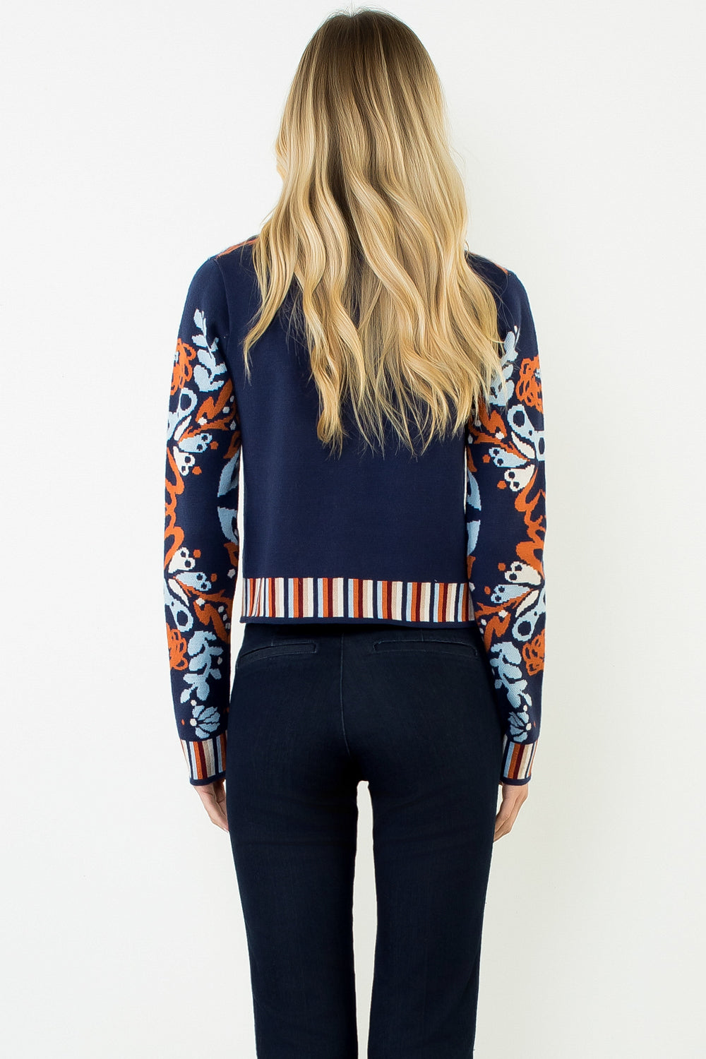 THML Floral V-Neck Cardigan W/ Gold Buttons