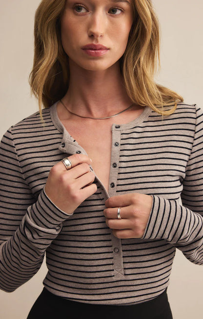 Z Supply Stella Striped Modal Rib Henley