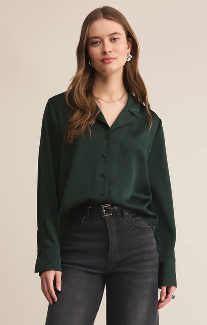 Z Supply Ana Satin Button Up