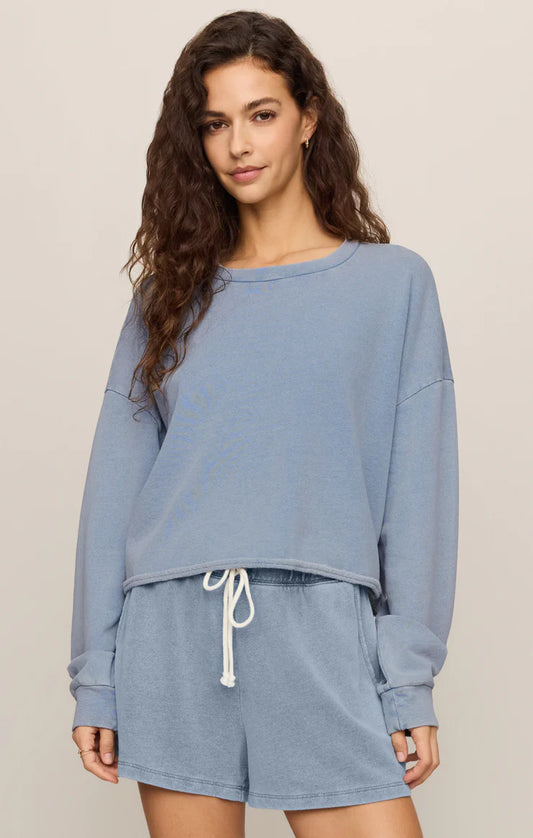Z Supply Circuit Knit Denim Sweatshirt