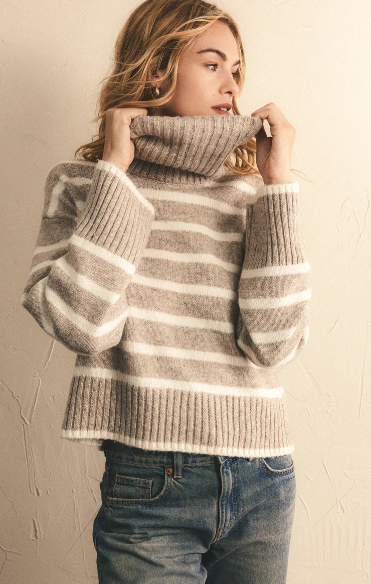 Z Supply Josephine Stripe Turtleneck Sweater