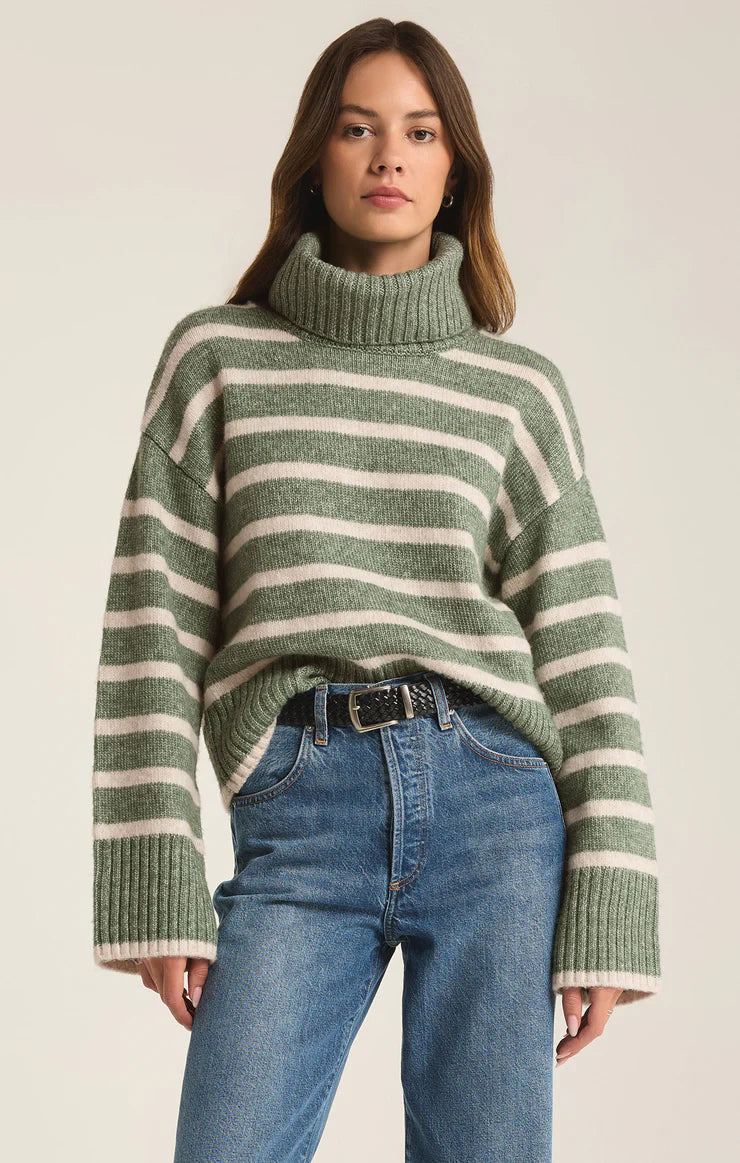 Z Supply Josephine Stripe Turtleneck Sweater