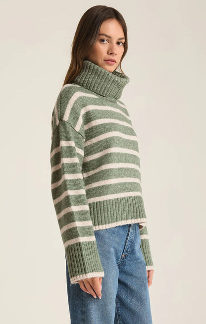 Z Supply Josephine Stripe Turtleneck Sweater