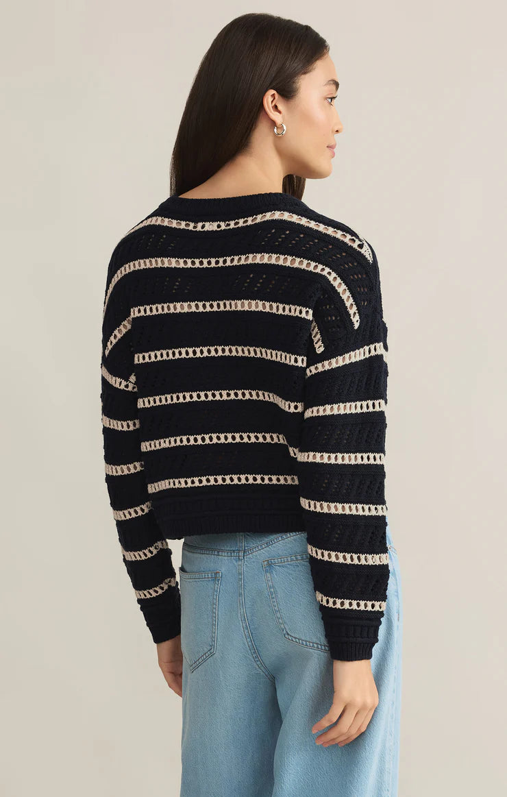 Z Supply Estero Stripe Cropped Sweater