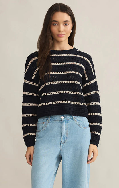 Z Supply Estero Stripe Cropped Sweater