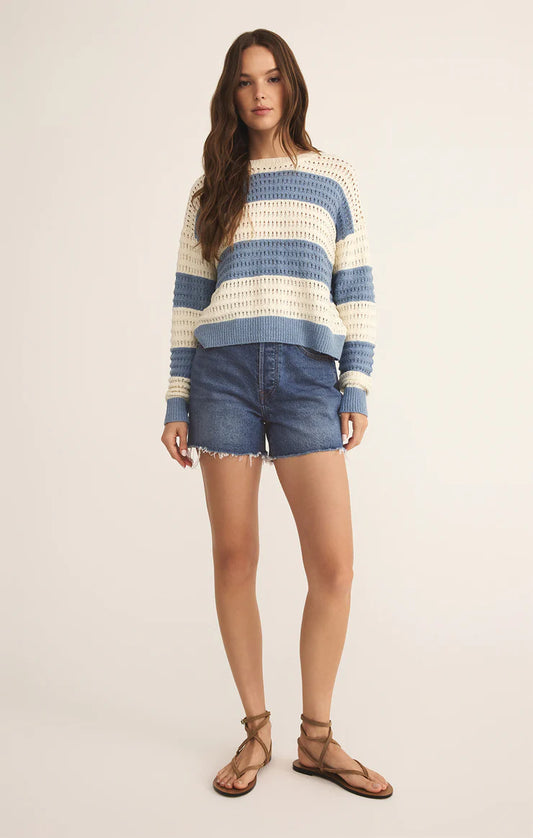Z Supply Bonaparte Stripe Crochet Sweater