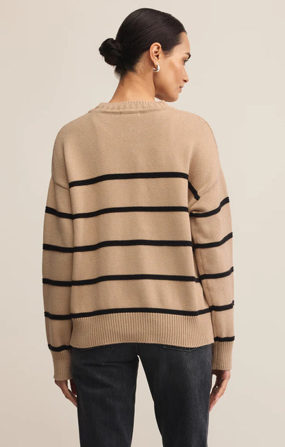 Z Supply Boyfriend Striped Cotton Sweater