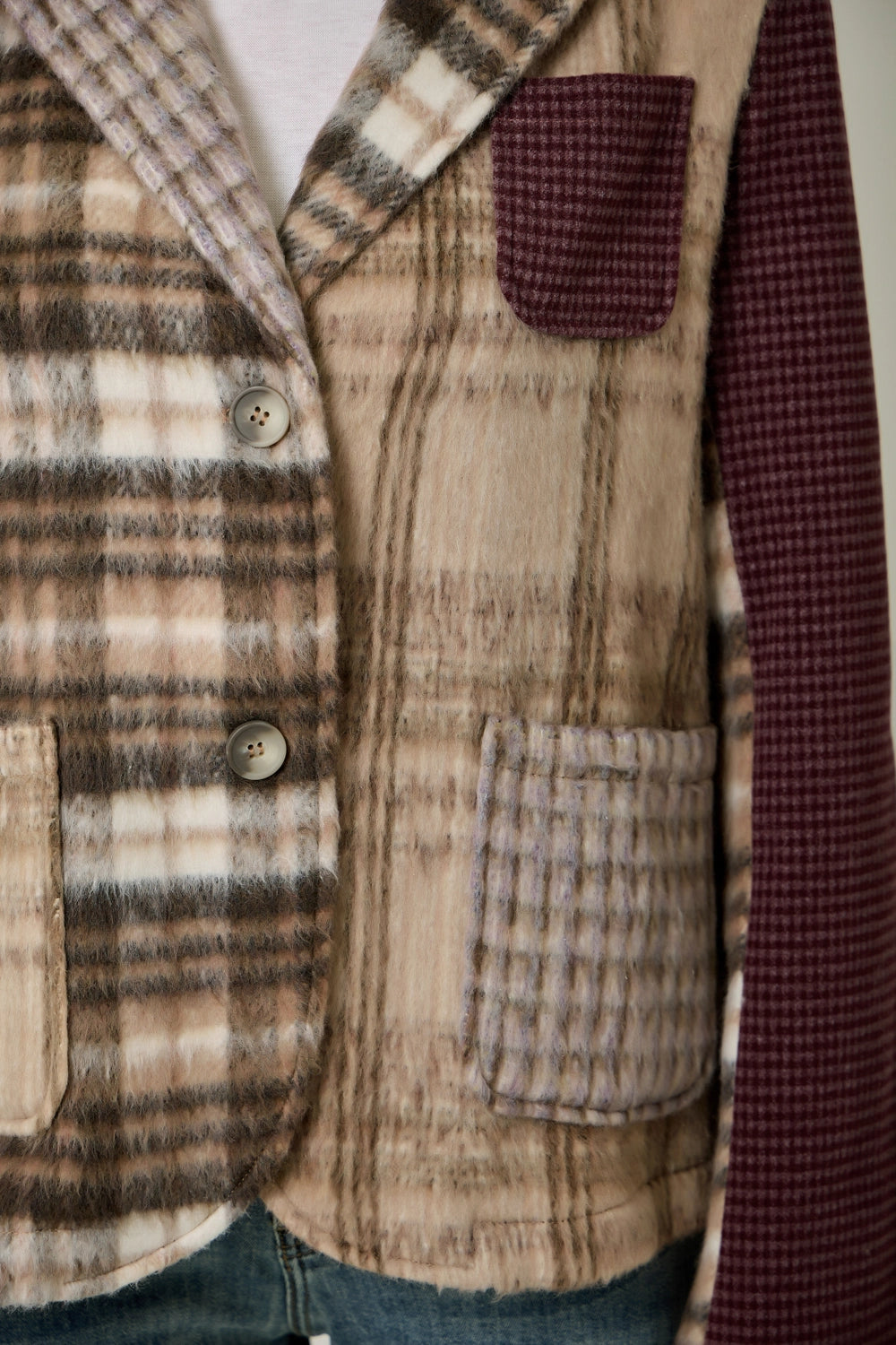 Plaid Mixed Media Sport Coat