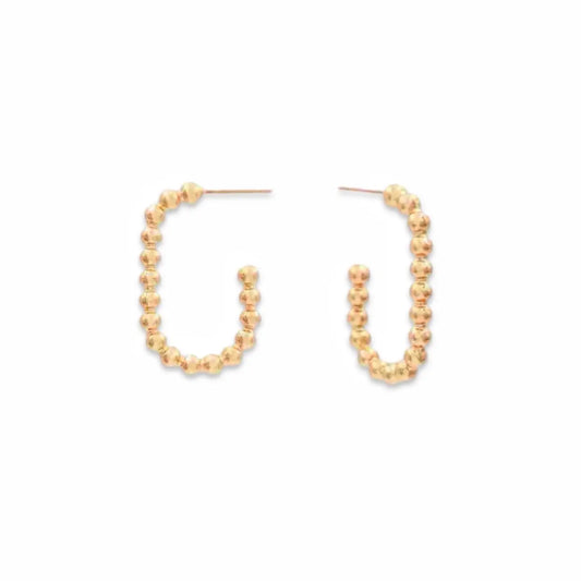 Oval Gold Ball Hoops