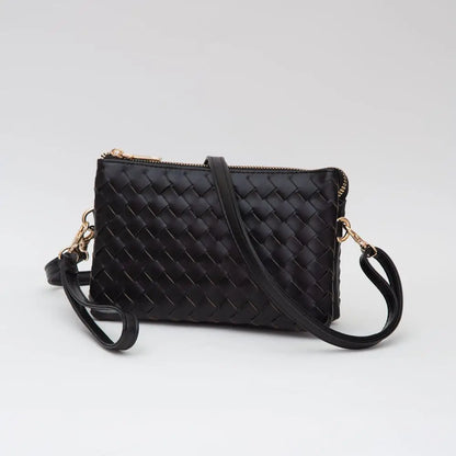 The Kate Woven 3 Compartment Wristlet/ Crossbody Bag