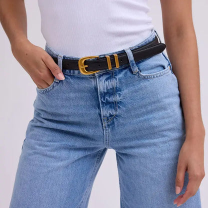 Metal Buckle Leather Belt