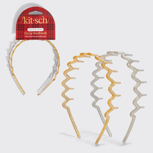 Kitsch Recycled Plastic Zigzag Headbands- Holiday